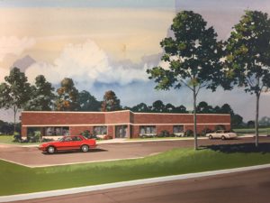Hand Rendering of A/E Graphics New Building in 1987